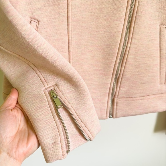 Old Navy Pastel Pink heathered Soft Padded Moto Jacket sz Small - Picture 4 of 8